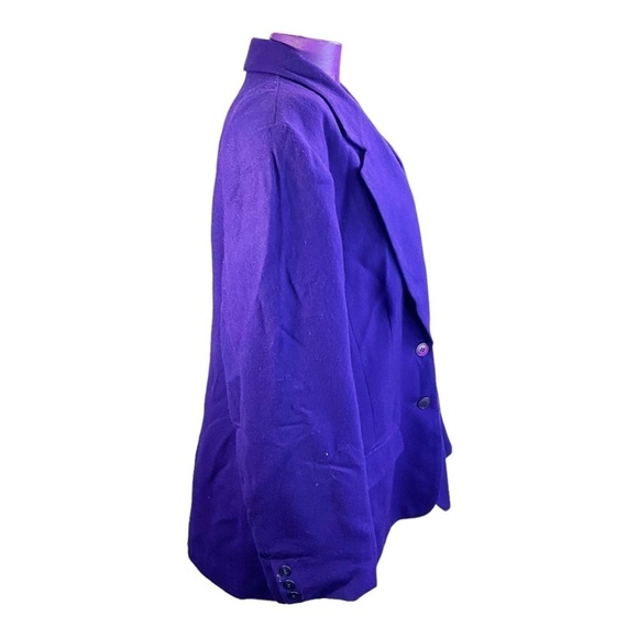 Miss Pendleton purple pure virgin wool two button blazer jacket - Picture 2 of 9